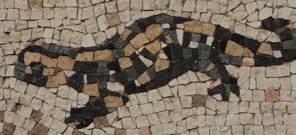 Stone mosaic of beaver